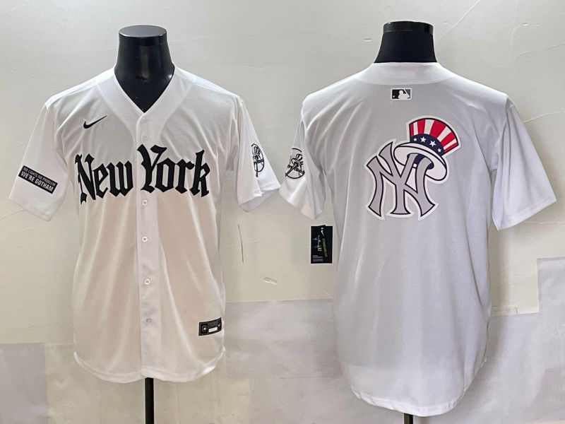Men 2025 New York Yankees Blank White Five generations Joint Name Nike MLB Jersey style 72